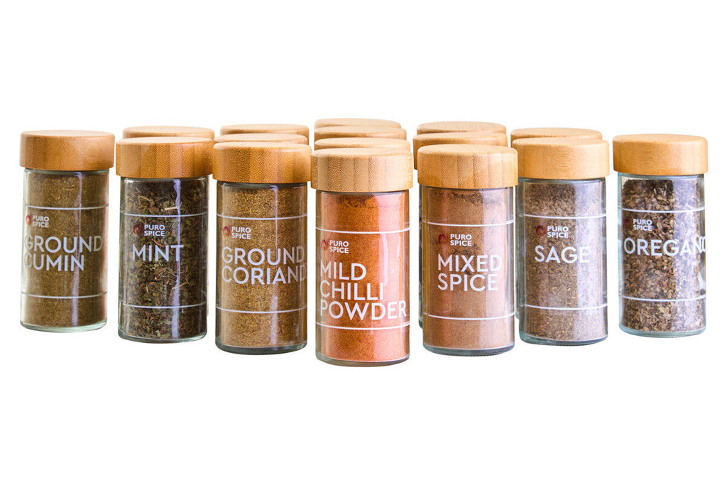Puro Bamboo Revolving Spice Rack with 16 Jars