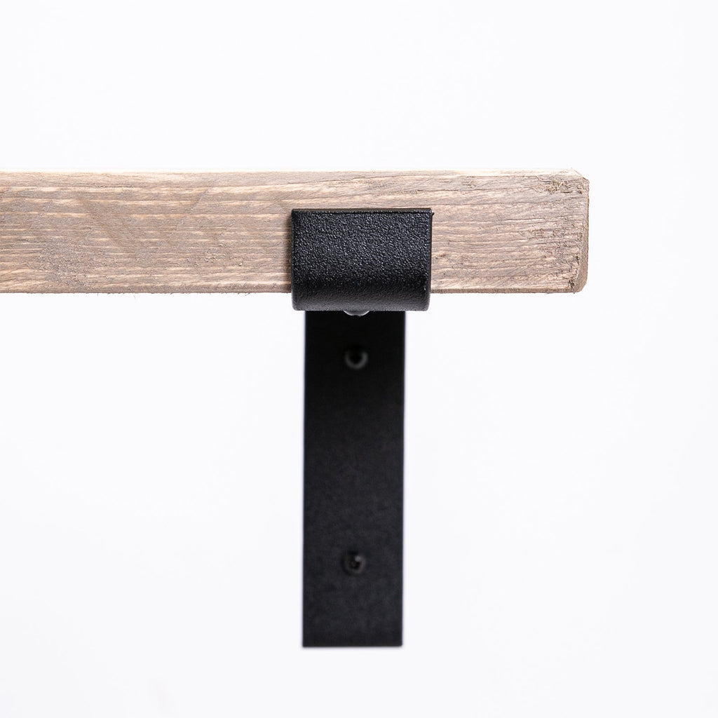 Grey Wall Shelves - Solid-Wood Industrial Shelf for Living Room & Bedroom
