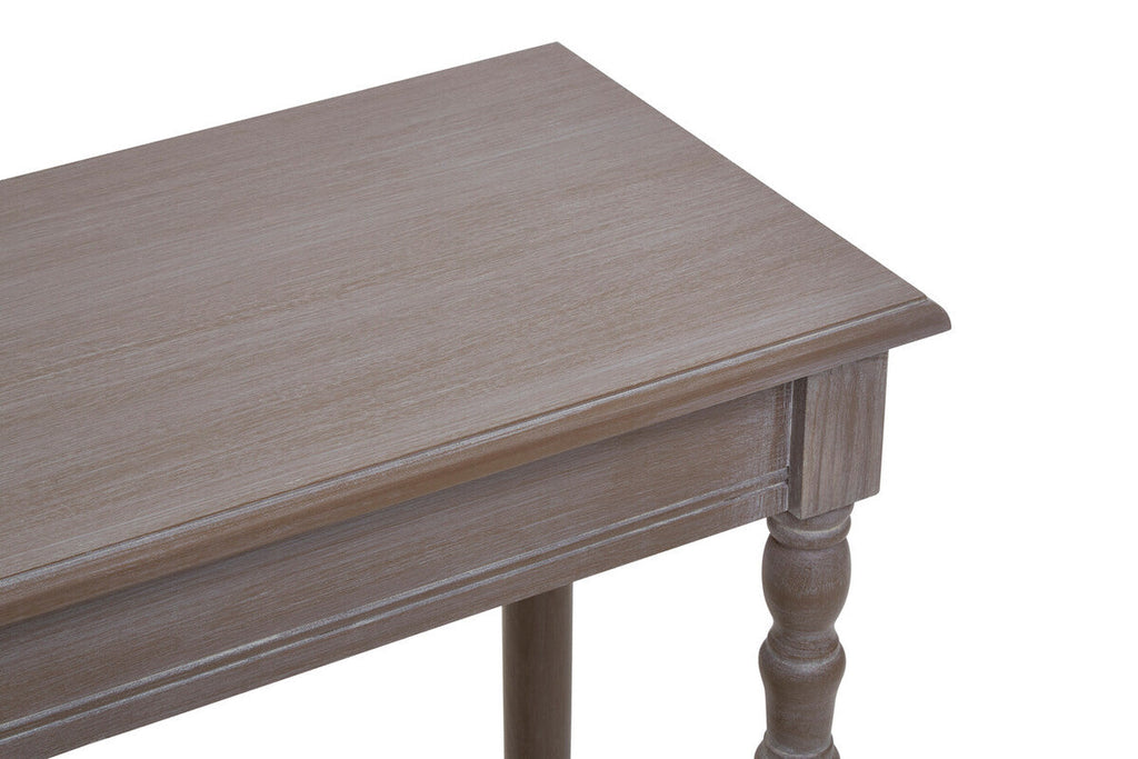 Natural Pine Wood Console Table with Lower Storage Shelf, Heritage
