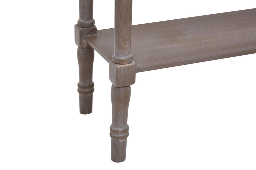 Natural Pine Wood Console Table with Lower Storage Shelf, Heritage