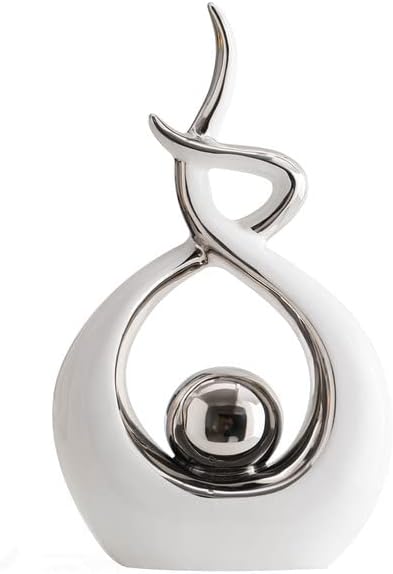 Home Decor Modern Abstract Art Ceramic Statue, Room Decor, Table Decorations for Living Room Dining Room Office Centerpiece, 27 cm High