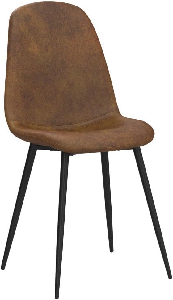 Homy Casa Set of 4 Dining Chairs Soft Chairs and Backrest Kitchen with Solid Metal Legs for Living Room Lounge Home Brown