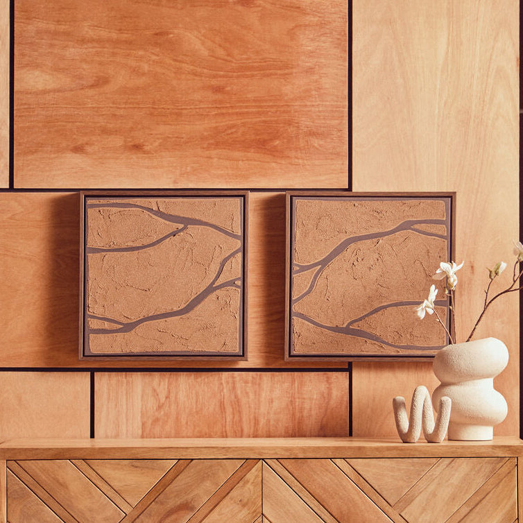 Astratto Set Of 2 Brown and Black Textured Wall Art