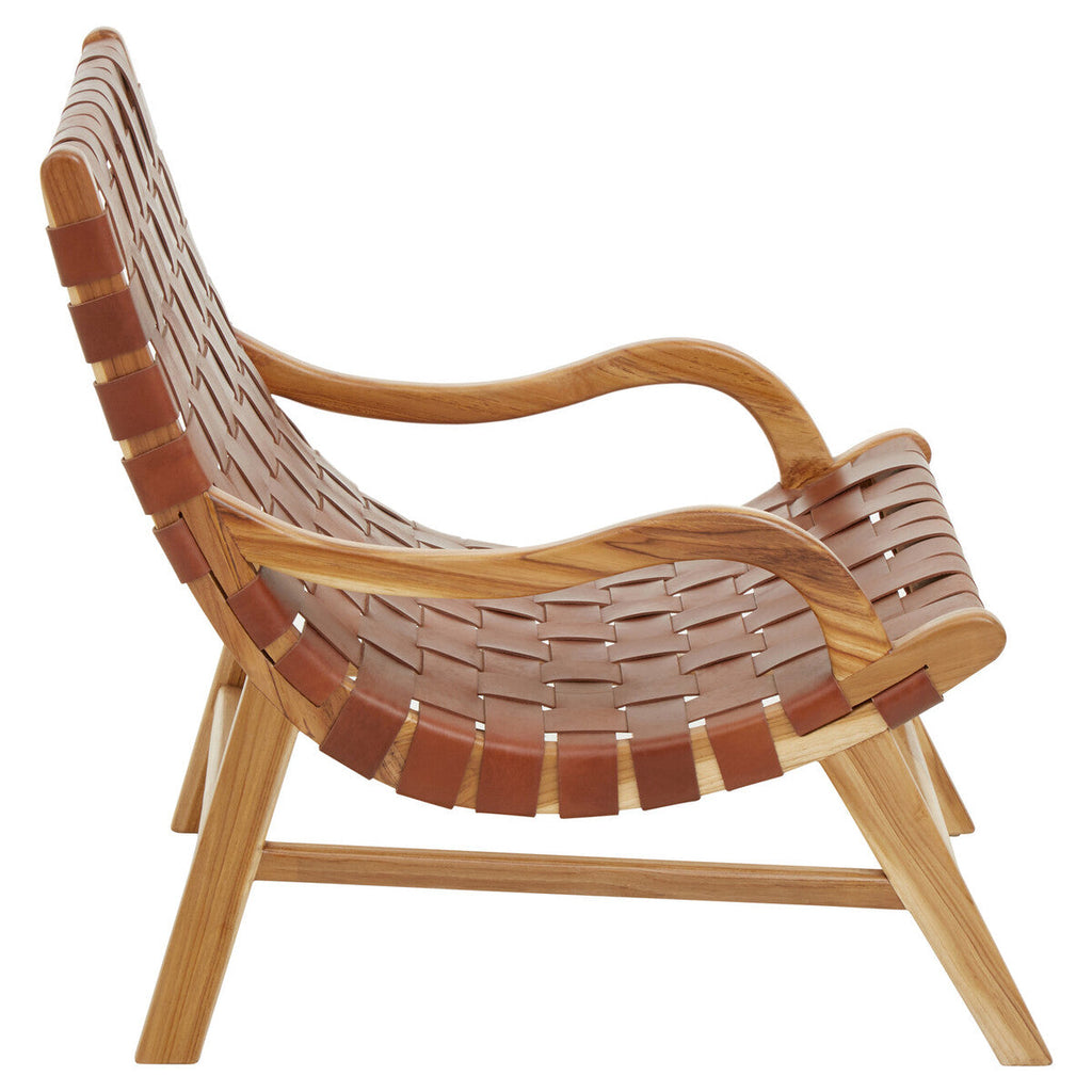 Kendari Brown Woven Leather Chair