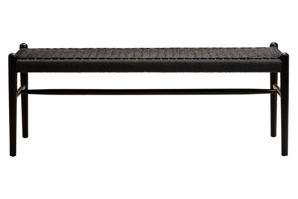 Cebu Black Rope and Elm Wood Bench