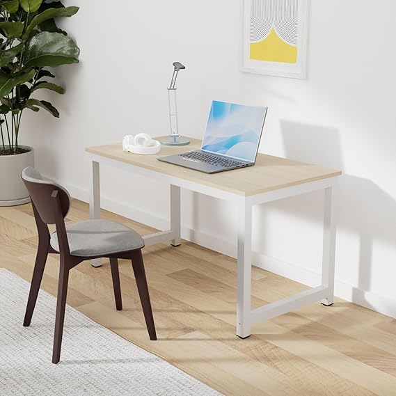 Millhouse Computer Desk for Home Office, Study, Gaming, and Workstation, PC & Laptop Table, Beech-White