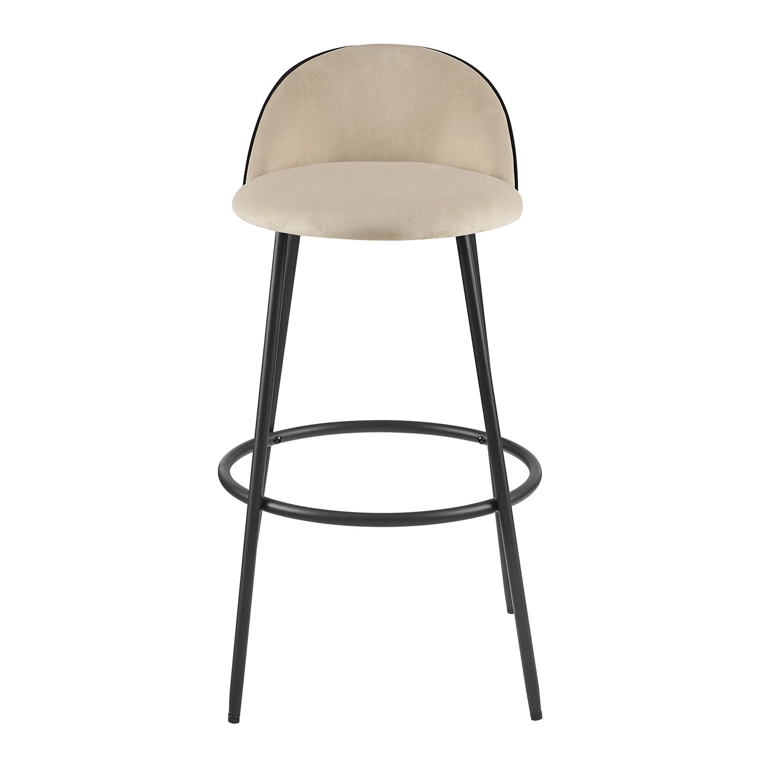Champagne Velvet Upholstered Bar Stools