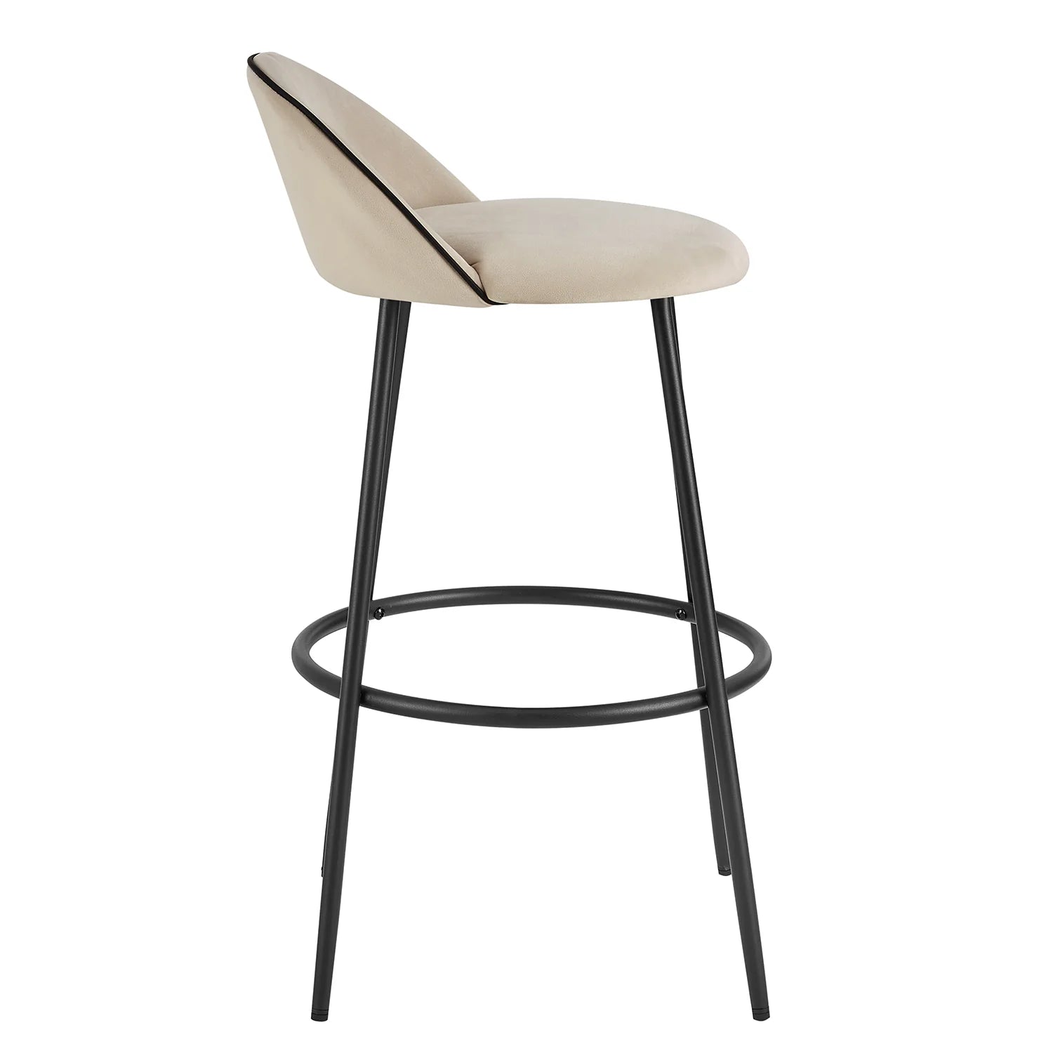 Champagne Velvet Upholstered Bar Stools