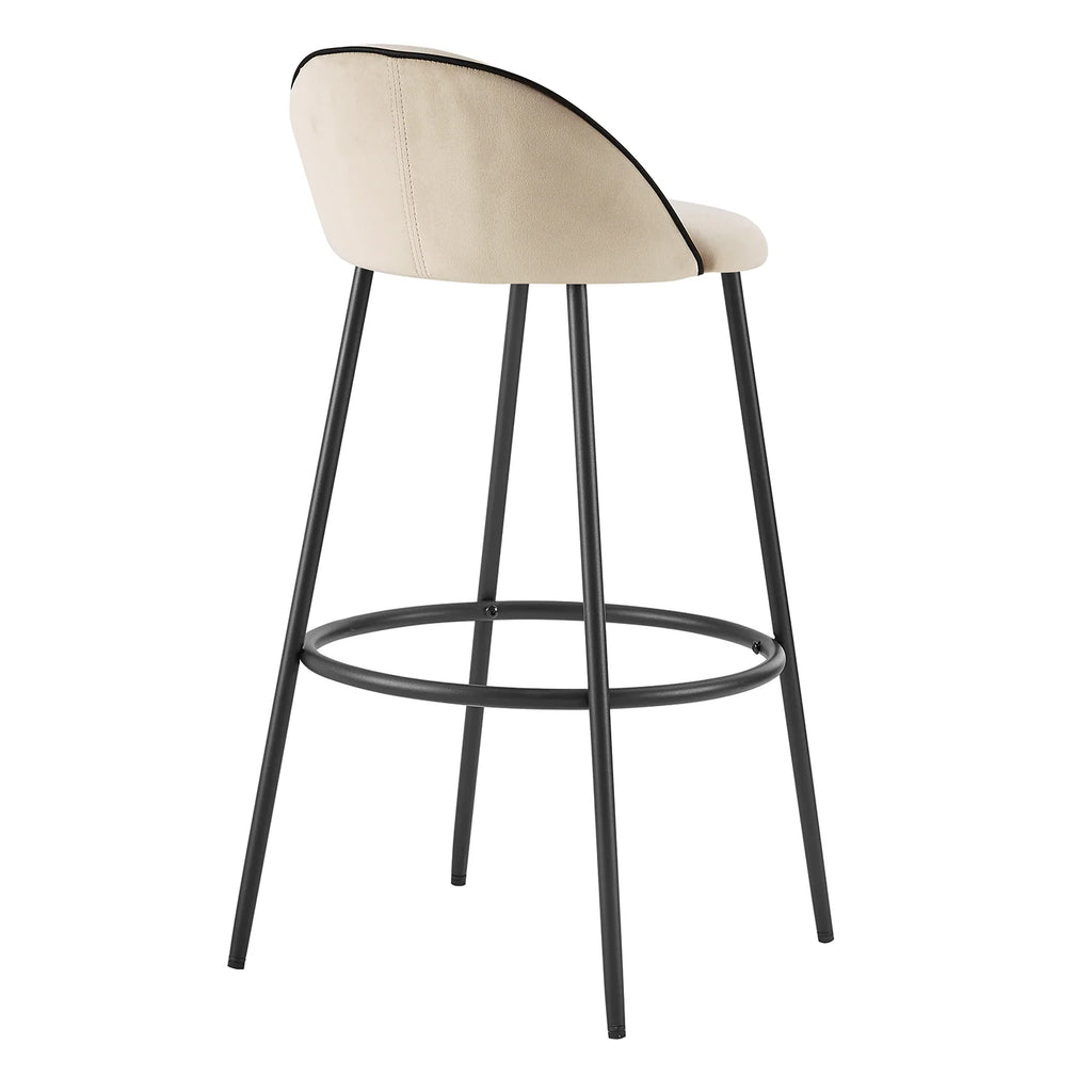 Champagne Velvet Upholstered Bar Stools