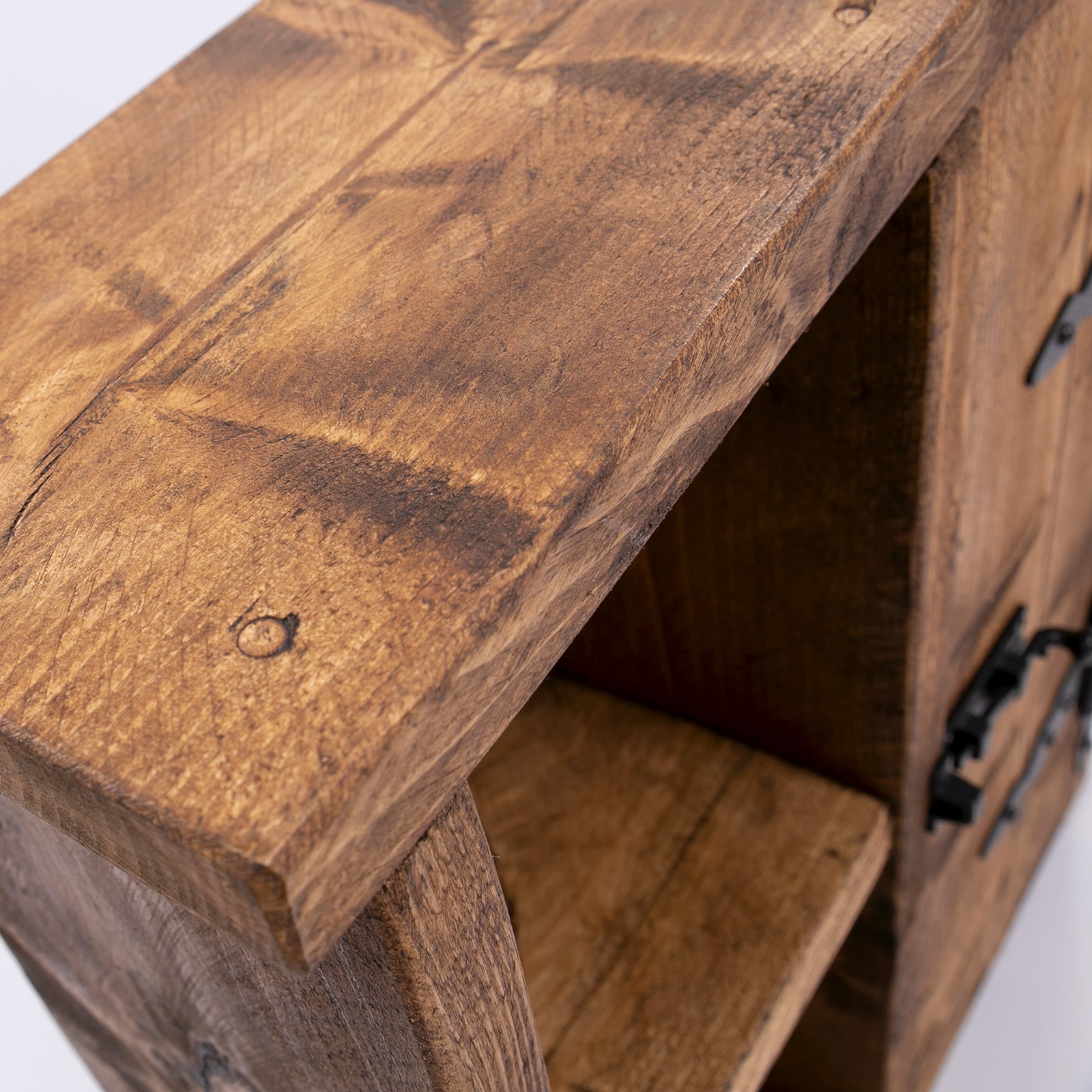 Bespoke Rustic Side Stand - Wood Cabinet Unit with Shelf