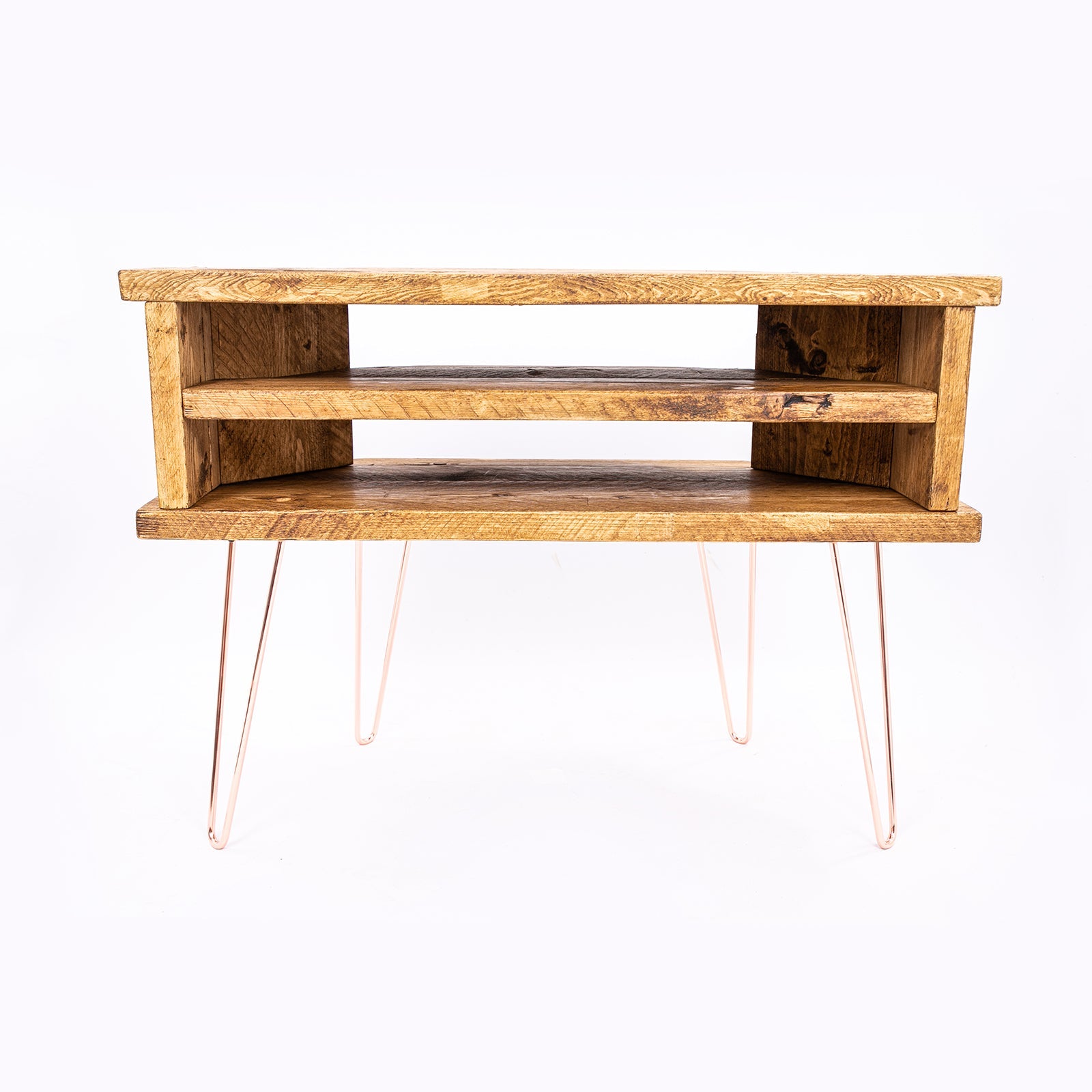 Corner TV & Display Stand - Handmade Bespoke Wooden Unit
