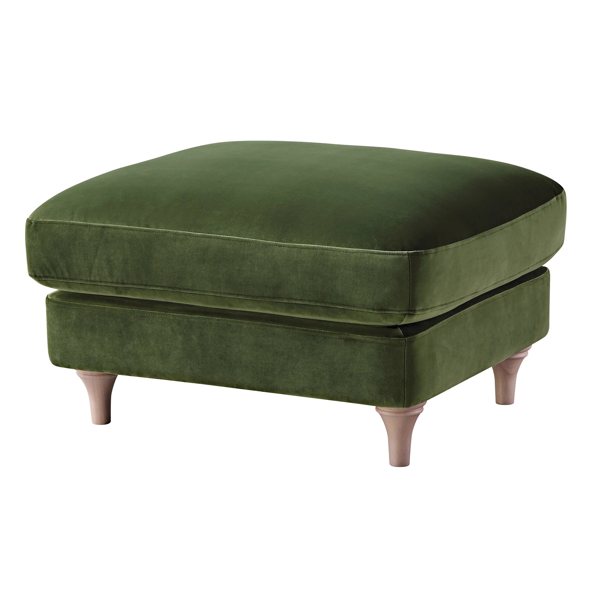 Green Velvet Sofa, Footstool