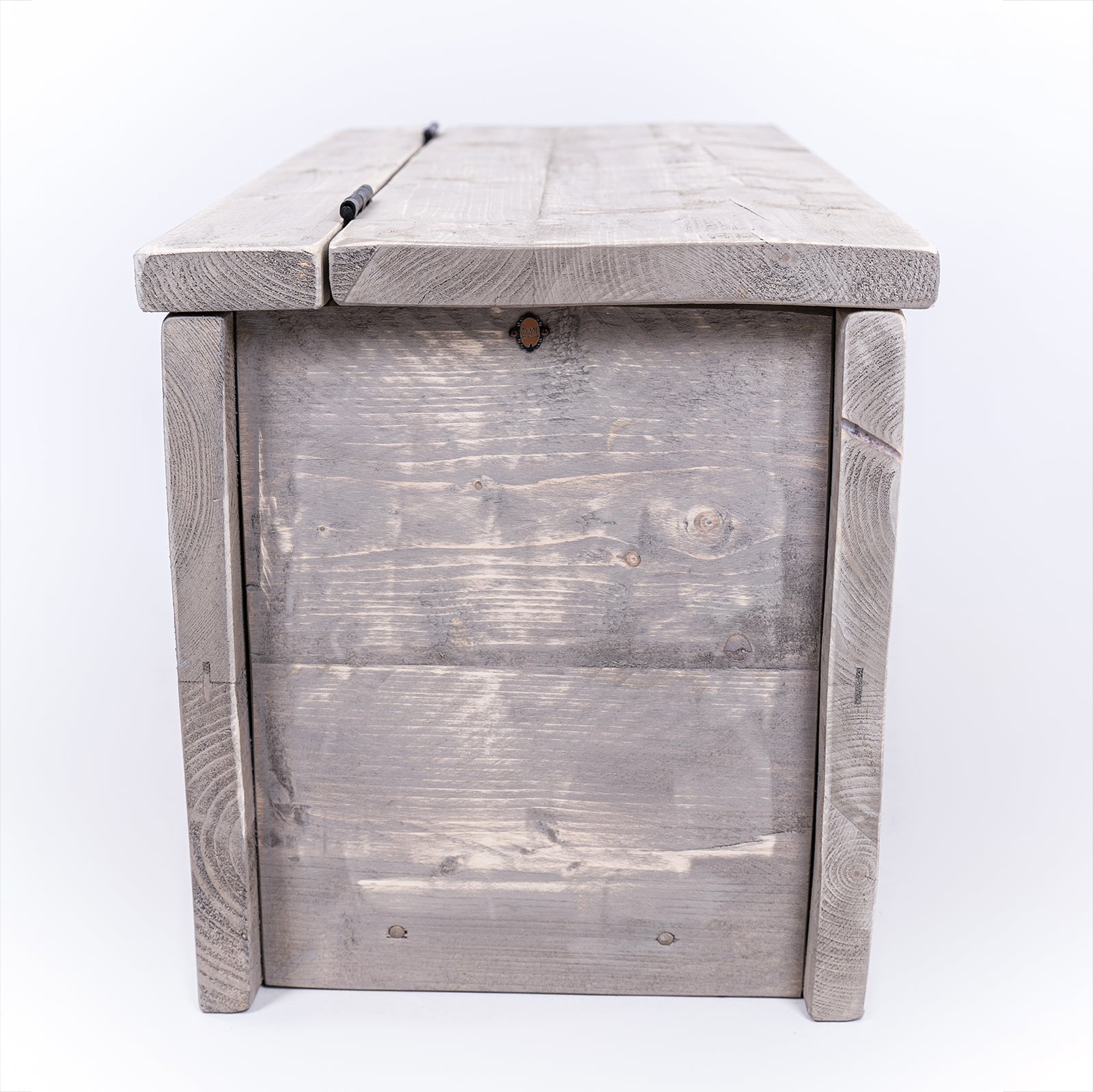 Grey Cushion Storage Bench - Wooden Clutter Box