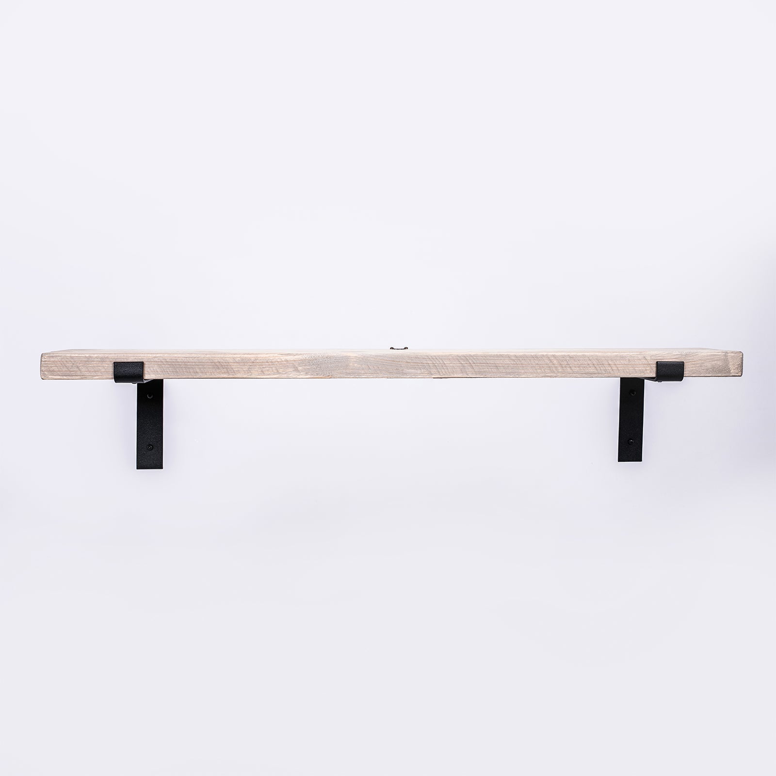Grey Wall Shelves - Solid-Wood Industrial Shelf for Living Room & Bedroom