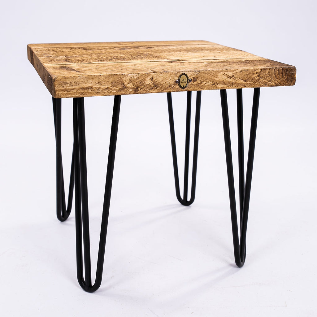 Hairpin Wooden Stool - Industrial Handmade Table Seat