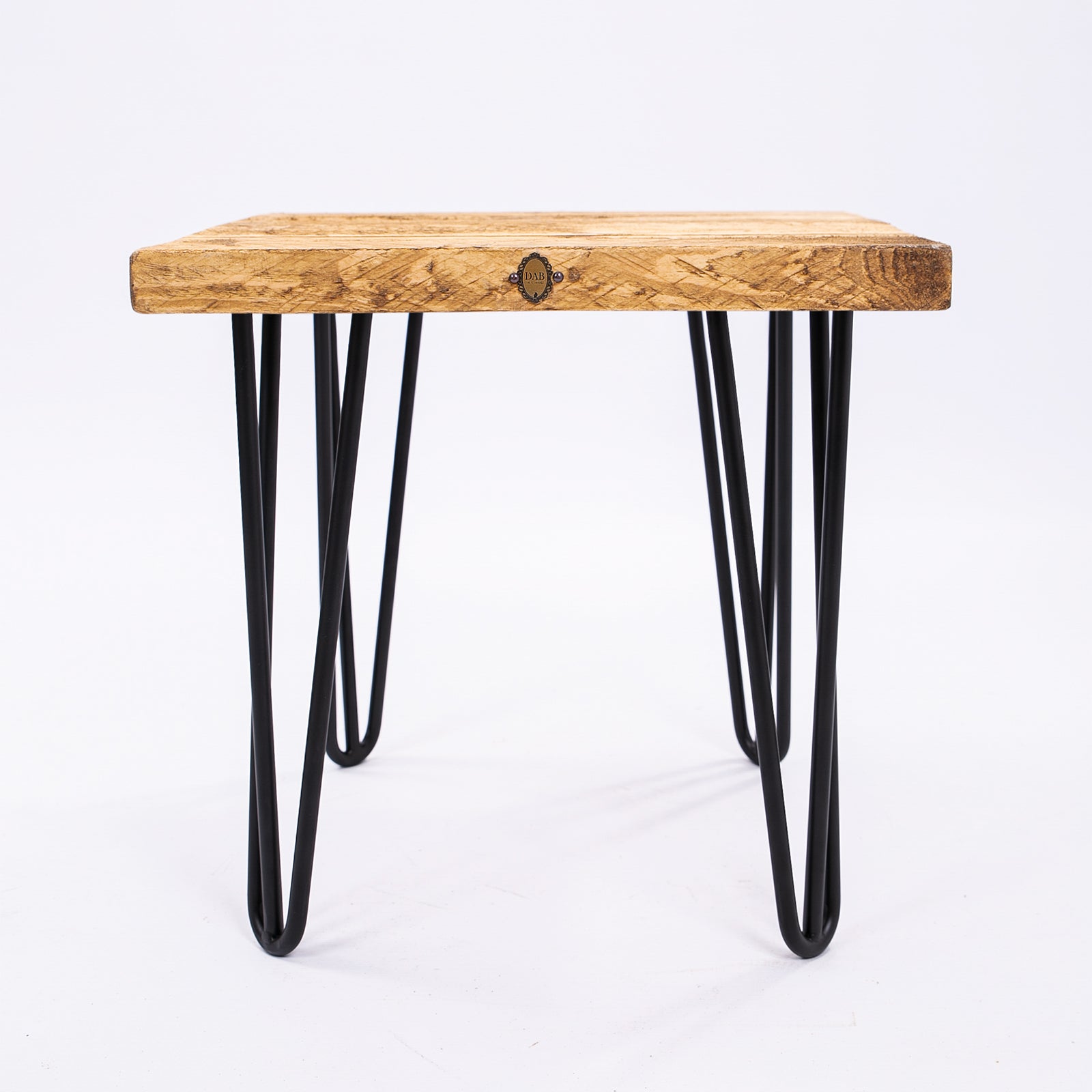 Hairpin Wooden Stool - Industrial Handmade Table Seat