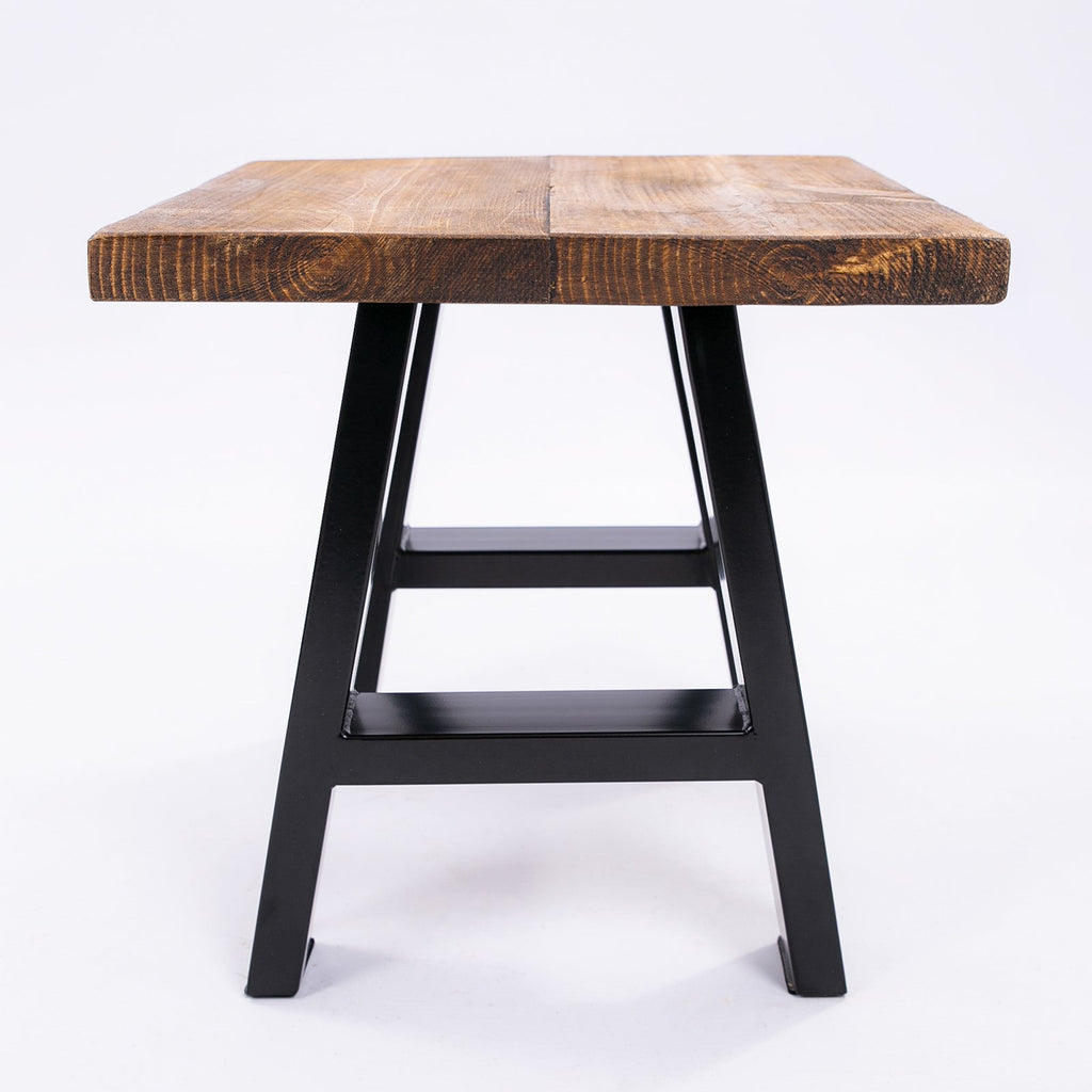 Handmade Solid Wooden Stool with Steel Legs