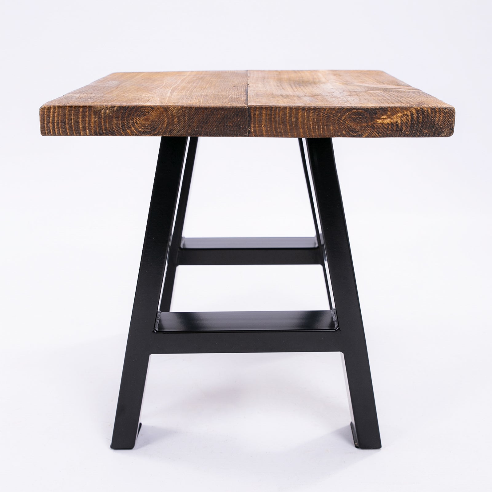 Handmade Solid Wooden Stool with Steel Legs