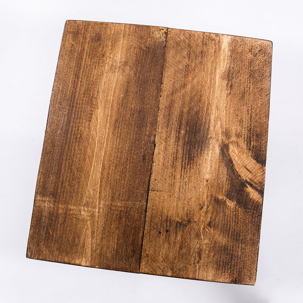 Handmade Solid Wooden Stool with Steel Legs