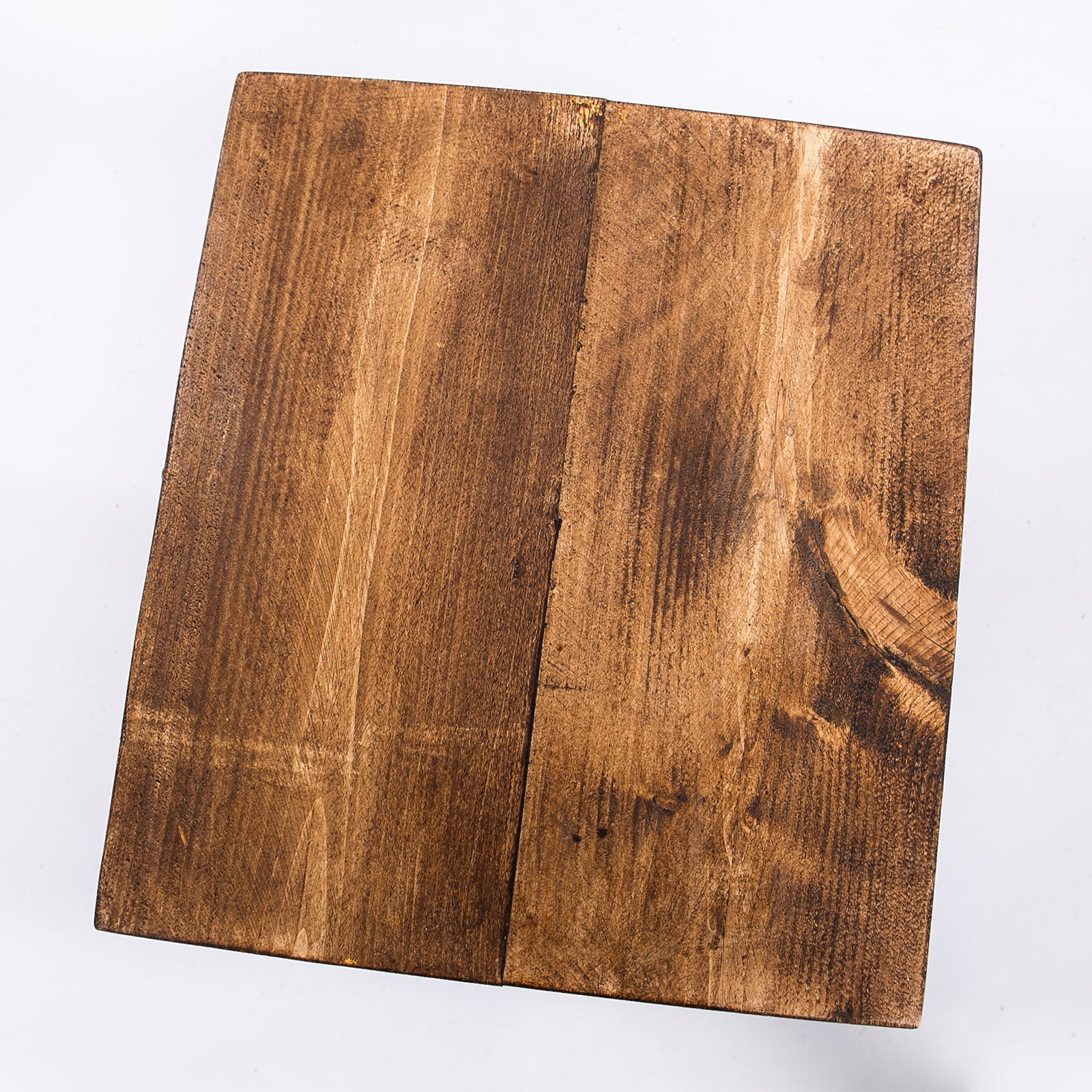 Handmade Solid Wooden Stool with Steel Legs