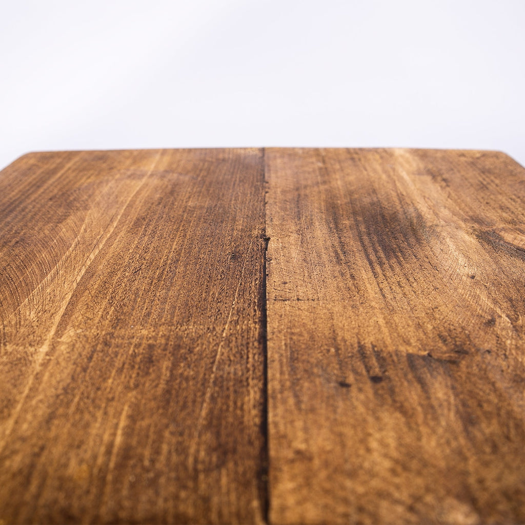Handmade Solid Wooden Stool with Steel Legs