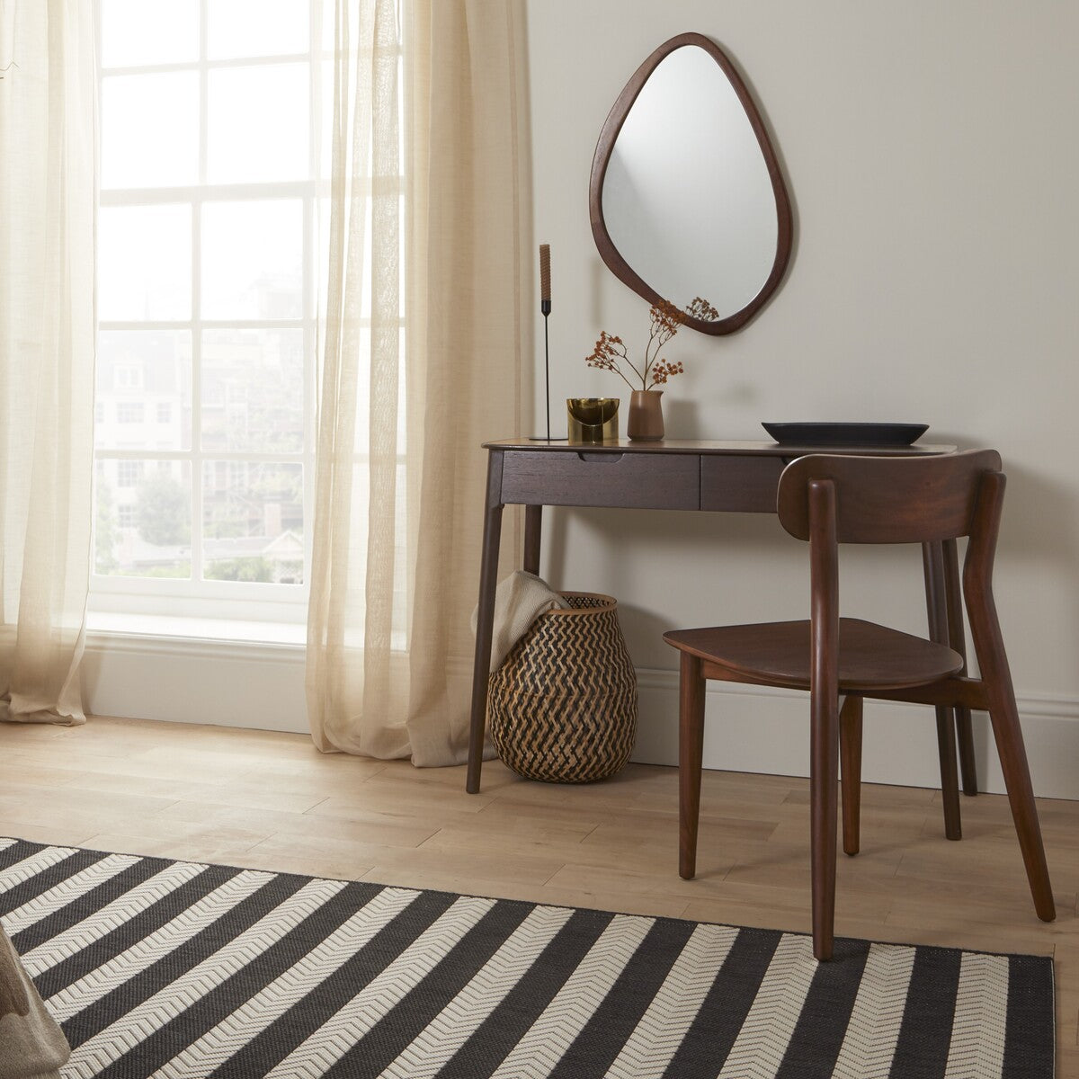 Norway 2 Drawer Dark Walnut Console Table