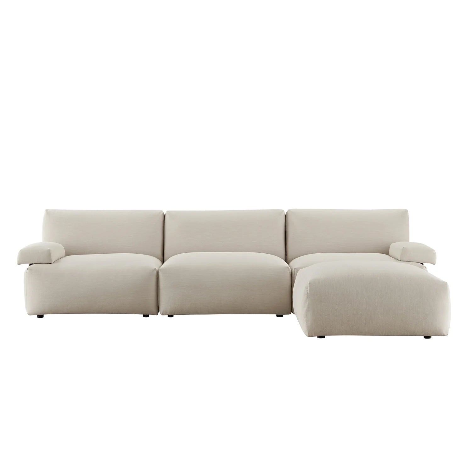 Cream Sectional Sofa with Chaise