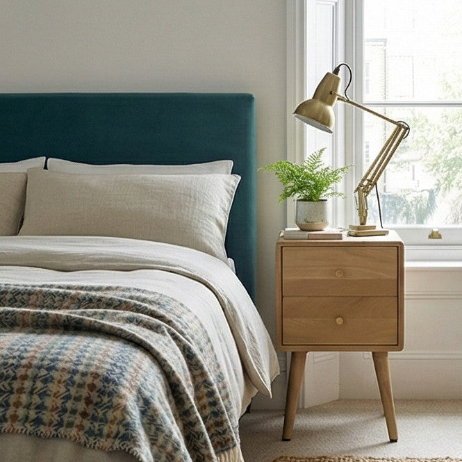 Minimalist Mango Wood Logan Narrow Bedside Table