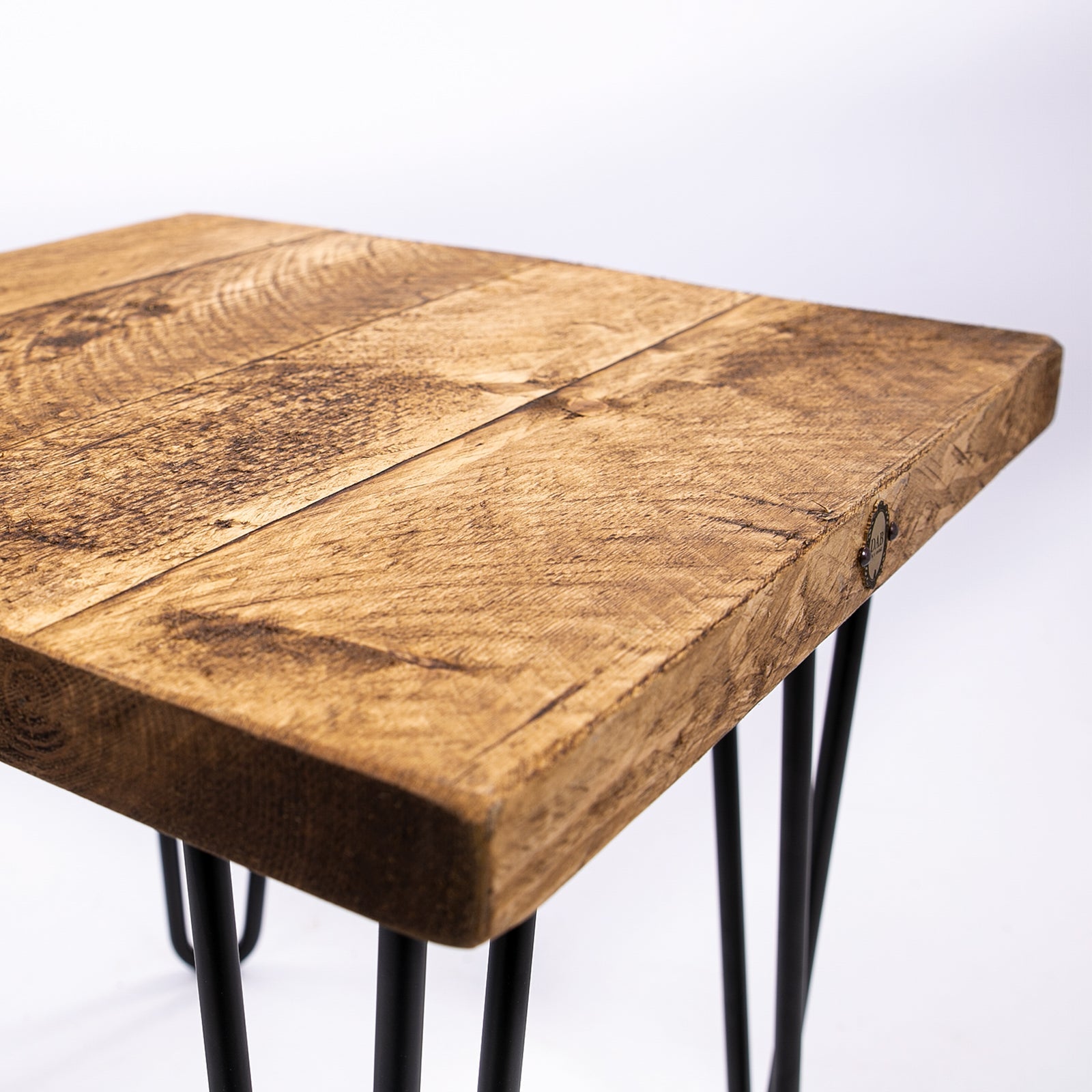Hairpin Wooden Stool - Industrial Handmade Table Seat