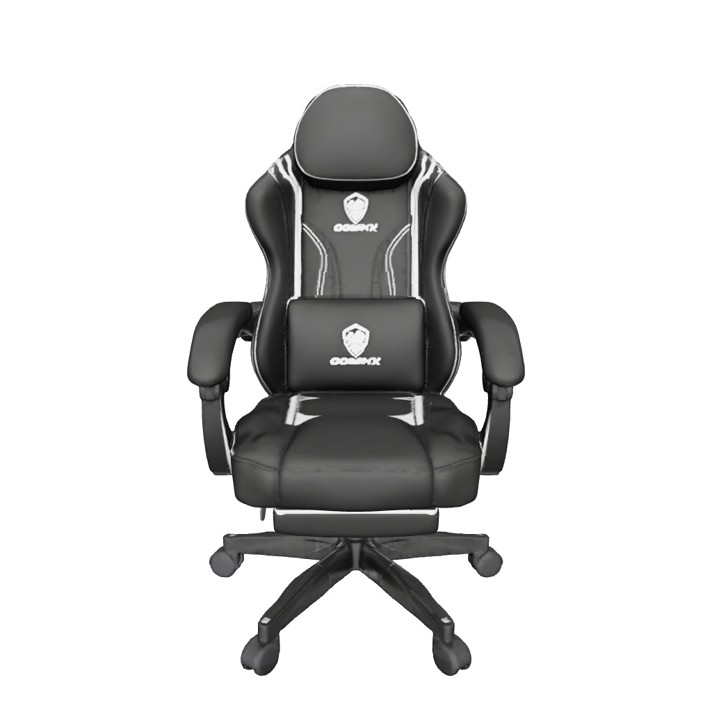 Dowinx Gaming Chair for Adults with Pocket Spring Cushion Computer Chair with Footrest and Massage Lumbar Support, Ergonomic High Back Video Game Chair for Office or Gaming, Black