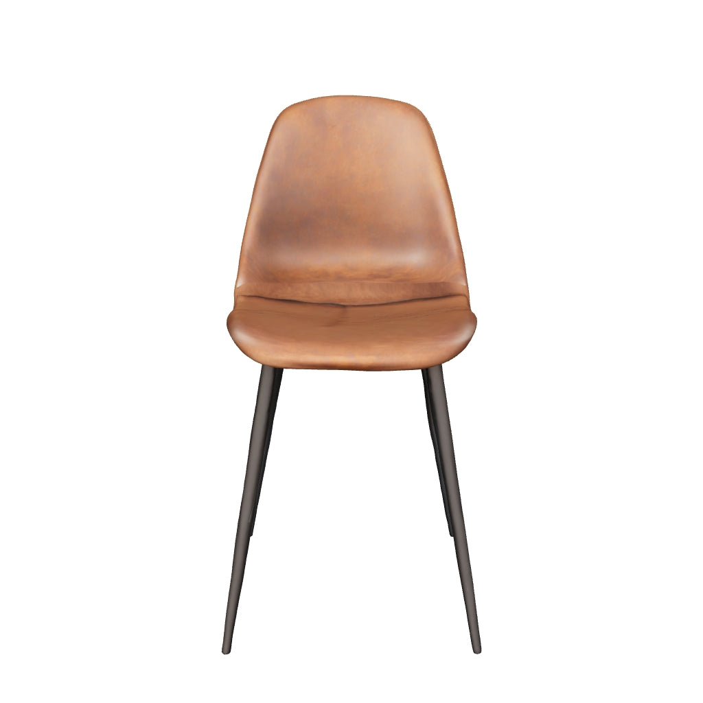 Homy Casa Set of 4 Dining Chairs Soft Chairs and Backrest Kitchen with Solid Metal Legs for Living Room Lounge Home Brown