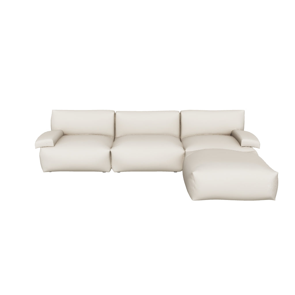 Cream Sectional Sofa with Chaise