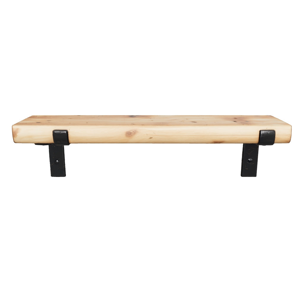 Handmade Wooden Shelf with Black Steel Brackets - Cheshire Workshop