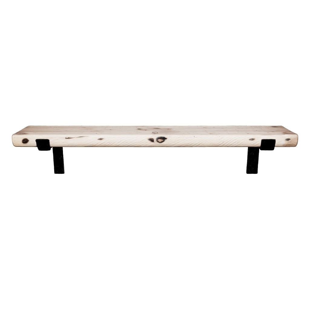 Grey Wall Shelves - Solid-Wood Industrial Shelf for Living Room & Bedroom