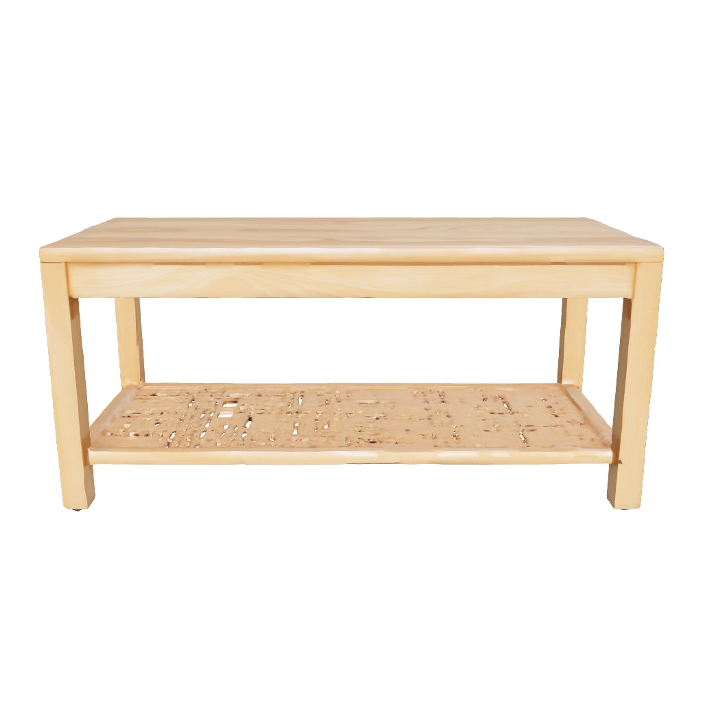 Bali Rattan Bench with Storage Shelf