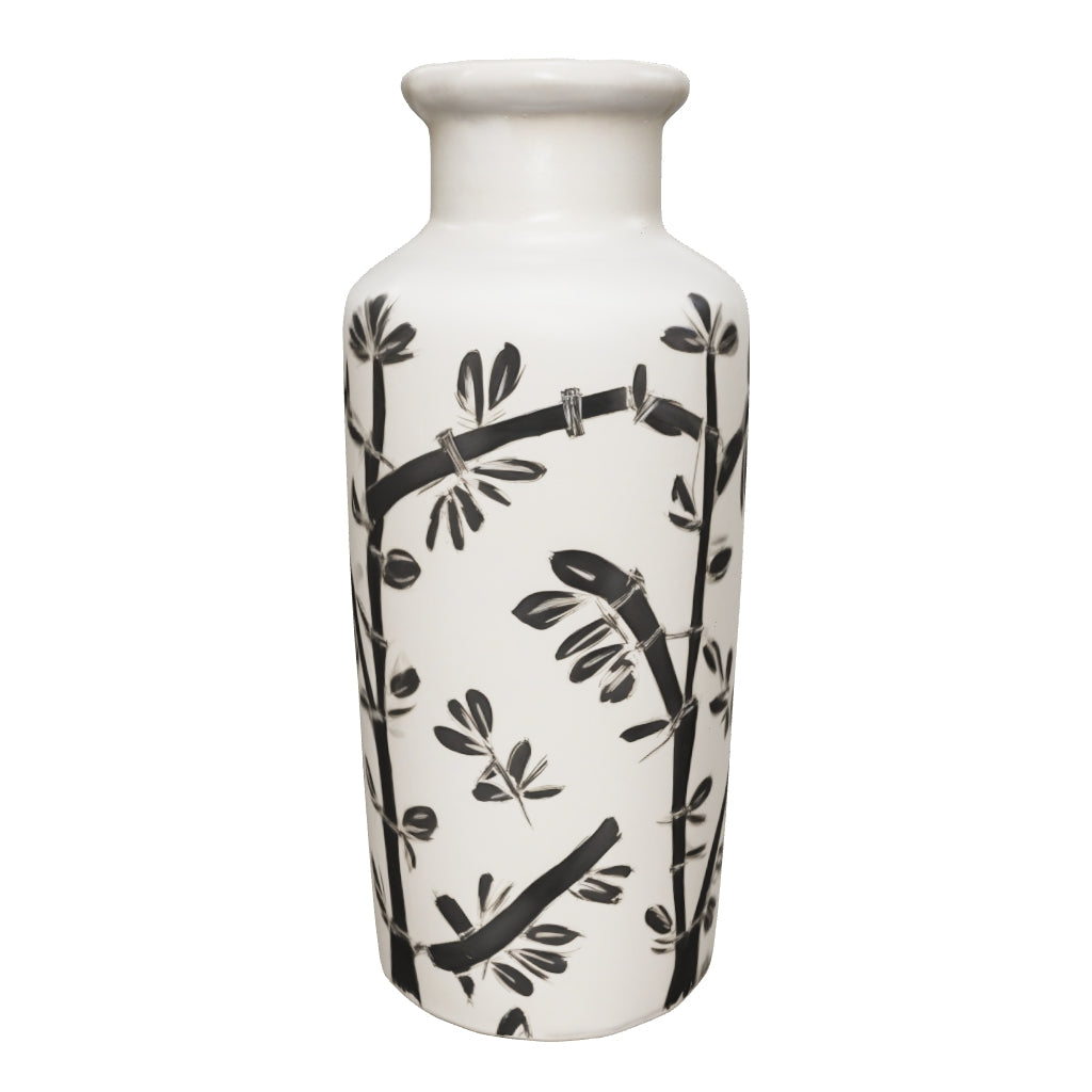 Bamboo Motif Straight Dry Flowers Vase - Natural