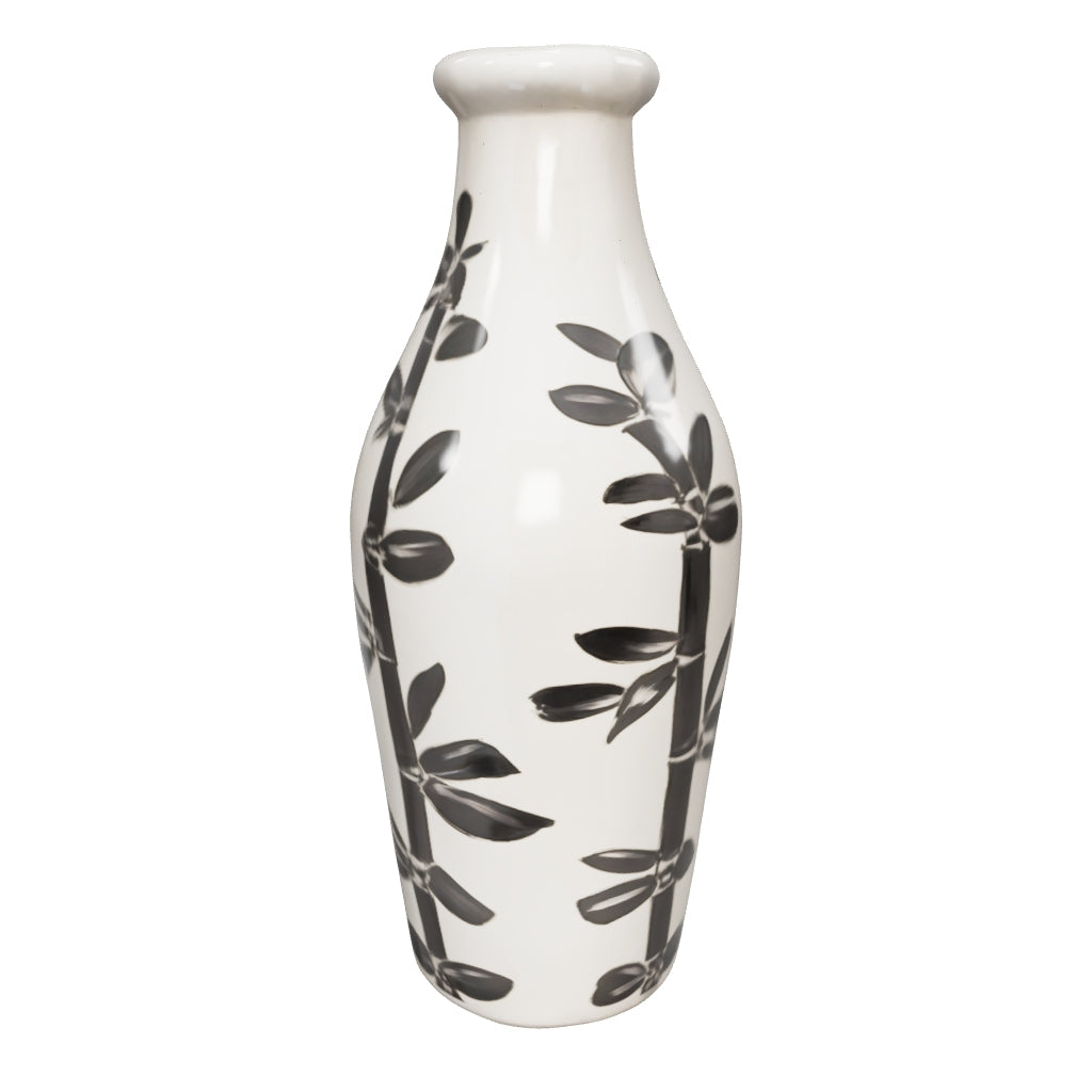 Bamboo Motif Dry Flowers Shaped Vase - Natural
