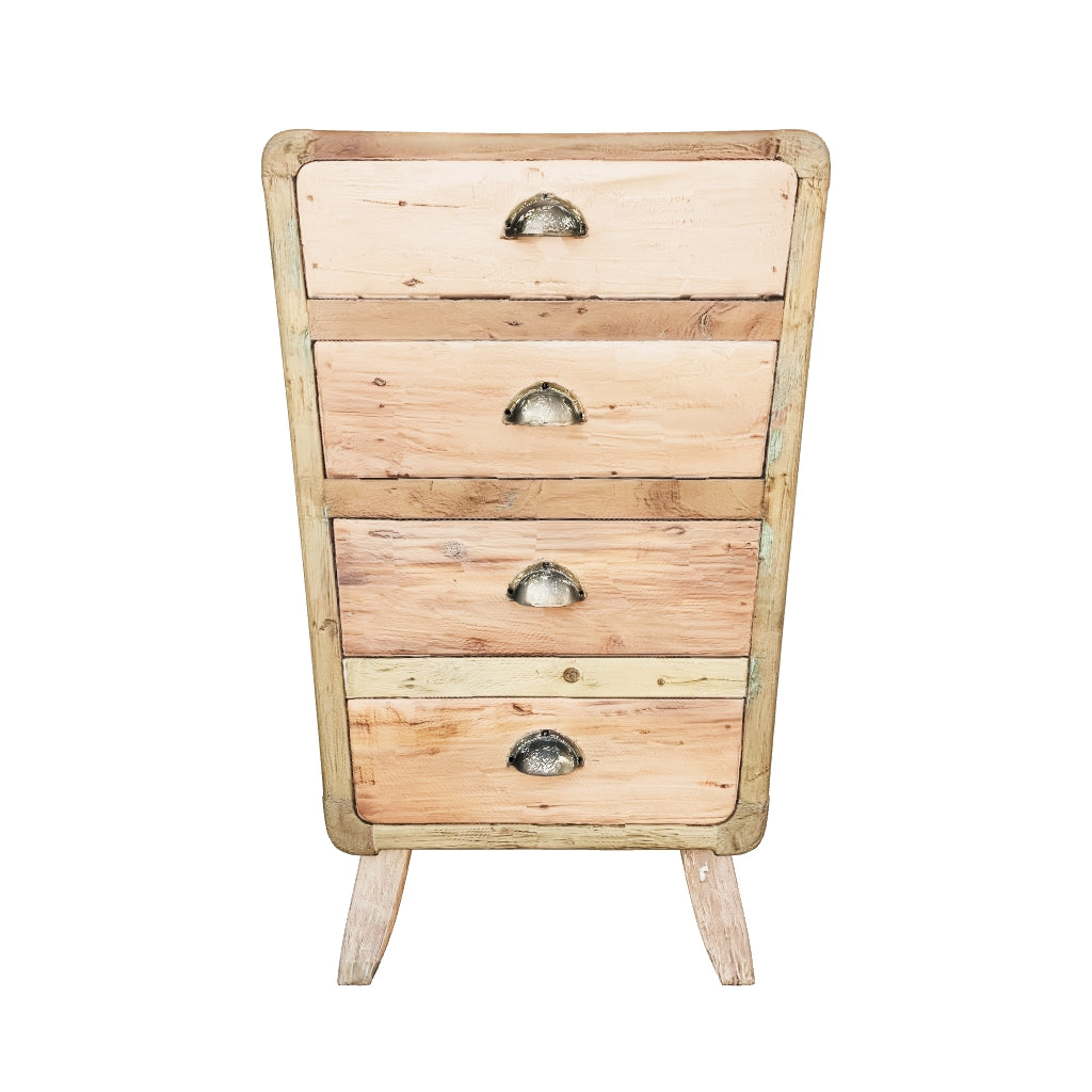 Recycled Teak Wood 4 Draws Storage  52x43x77cm