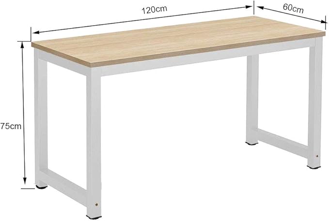Millhouse Computer Desk for Home Office, Study, Gaming, and Workstation, PC & Laptop Table, Beech-White